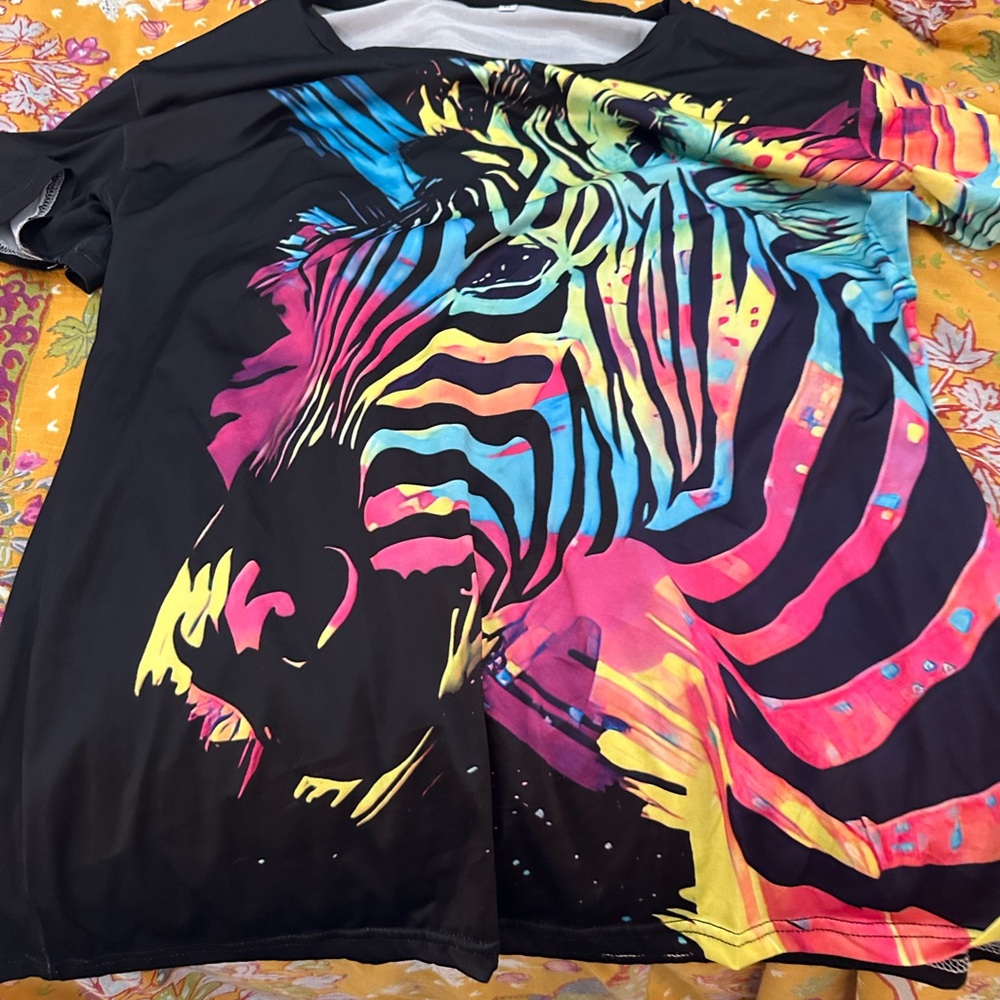 Colorful Zebra Print T-Shirt